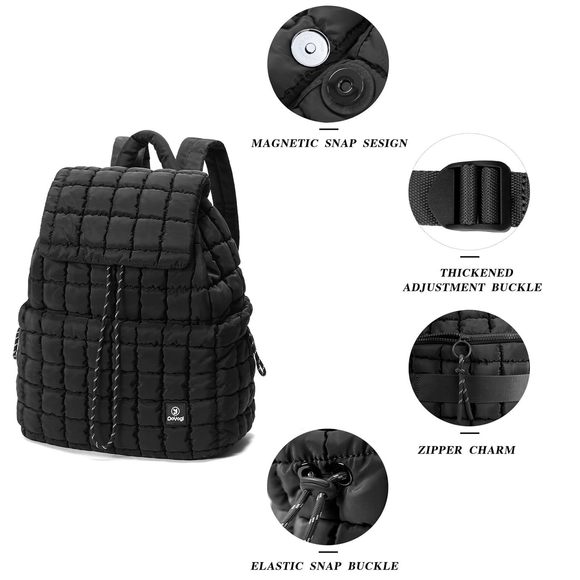 Quilted Backpack for Women, Lightweight Travel Gym Bag, Hiker Pack? main image 8